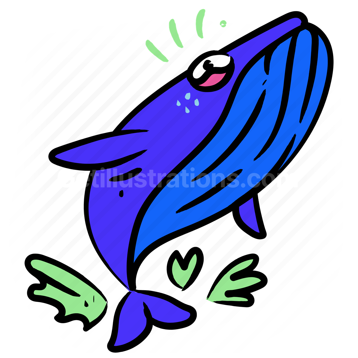whale, nautical, aquatic, wildlife, nature, smiley, sticker